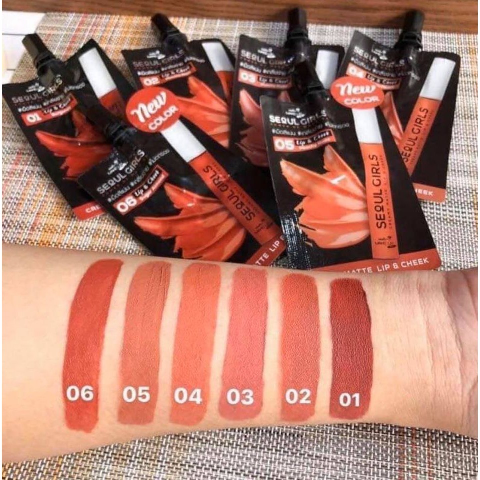 🔥ลิปนามิ เมค อัพ โปร โซล เกิร์ล ครีมมี่ แมตต์ ลิป แอนด์ ชีค Nami Make Up Pro Seoul Girls Creamy Matt