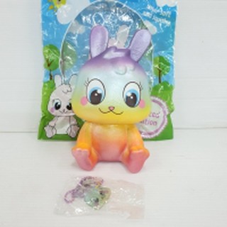 15 cm Squishy Perci Rabbit Squishy IND Soft Slow Rising - Rainbow สกุชชี่ เรนโบว์ กระต่าย สีรุ้ง