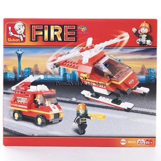 ProudNada Toys ของเล่นตัวต่อเลโก้เฮริคอปเตอร์+รถดับเพลิง Sluban FIRE 211 B0219