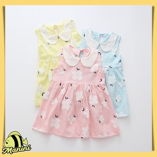 MANINI ⭐ เดรสเด็กคอบัว ลายดอกไม้ มินิเดรสPETERPAN COLLAR DRESS  ⭐