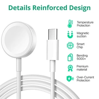 Fonken 2 in 1 ที่ชาร์จไร้สาย Type C สําหรับ Aple Watch USB C Watch สายชาร์จ Watch แท่นชาร์จสายเคเบิล