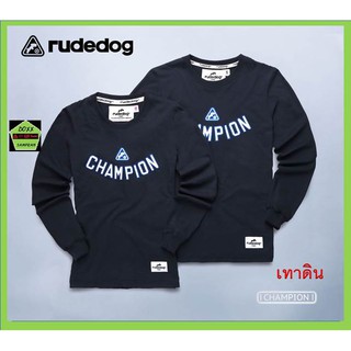 rudedog เสื้อแขนยาว ชาย หญิง  รุ่น แชมเปี้ยน สีเทาดิน