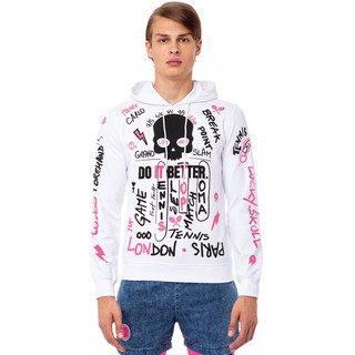 Hydrogen White/Fuchsia Grafiti Hoodie