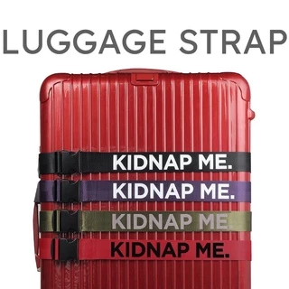 สายรัดกระเป๋าเดินทาง สกรีนชื่อ คาดกระเป๋าได้ถึง 30นิ้ว LUGGAGE STRAP KIDNAP ME.