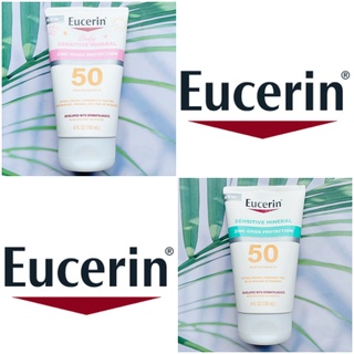 (Eucerin®) Sensitive Mineral Zinc Oxide Protection Lotion SPF 50, 118 ml ยูเซอรีน โลชั่นกันแดด สำหรับผิวหน้าและผิวกาย