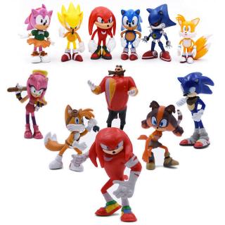 Ready Stock ตุ๊กตาเม่น Sonic The Hedgehog 7 ซม . 6 ชิ้น / ชุดสําหรับเด็ก