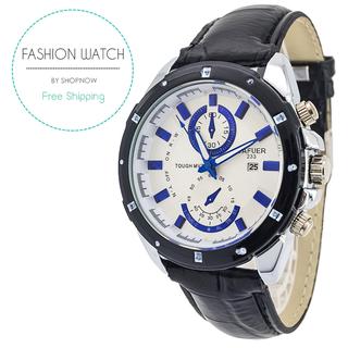 CAFUER WATCH ส่ง EMS ฟรี รุ่น NS233 (สายหนังสีดำ)