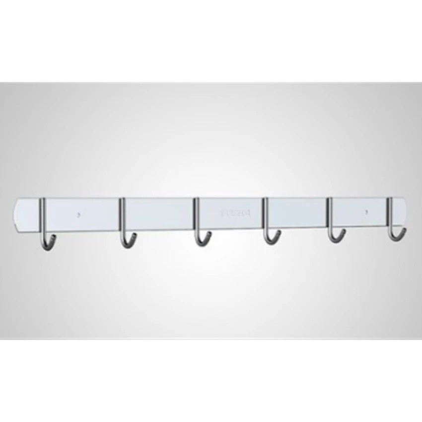 ราวตะขอ ราวแขวน อเนกประสงค์ สแตนเลส 304 แบบ 6 ตะขอ ความยาว 42 ซม. Stainless Multipurpose Hook, 6 hooks, 42 cm long