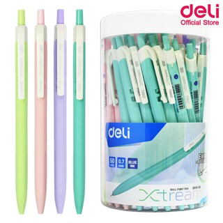 พร้อมส่ง Deli Q 03336 all point pen ปากกาลูกลื่นหมึกน้ำเงิน เส้น 0.7mm แพ็ค 50 แท่งสุดคุ้ม