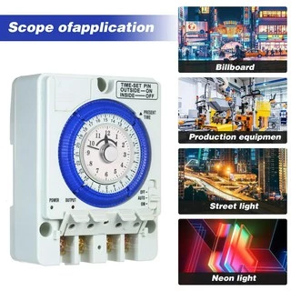 Timer Switch รุ่น TB388 ตัวตั้งเวลา ใช้กำลังไฟ12V/24V/220V DC/AC ไทม์เมอร์ ทามเมอร์ นาฬิกาตั้งเวลา 24 ชม