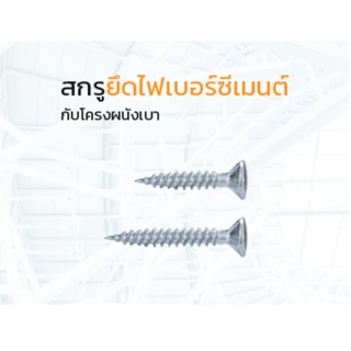 สกรูยึดแผ่นไฟเบอร์ซีเมนต์กับโครงคร่าวผนังเบา ขนาด 6*3/4" กับ 6*1"