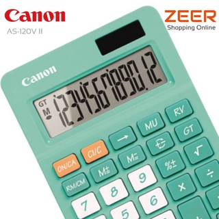 เครื่องคิดเลข แคนนอน Canon Desktop Calculator รุ่น AS-120V II  คุณสมบัติ - เครื่องคำนวณแบบตั้งโต๊ะ จอภาพ LCD ขนาดใหญ่