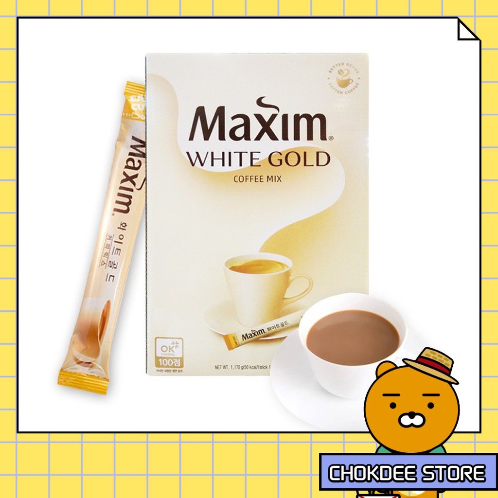 กาแฟ Maxim 3 in 1 White Gold coffee ขนาด 12g ซองละ 8 บาท / Maxim Mocha Gold Mild
