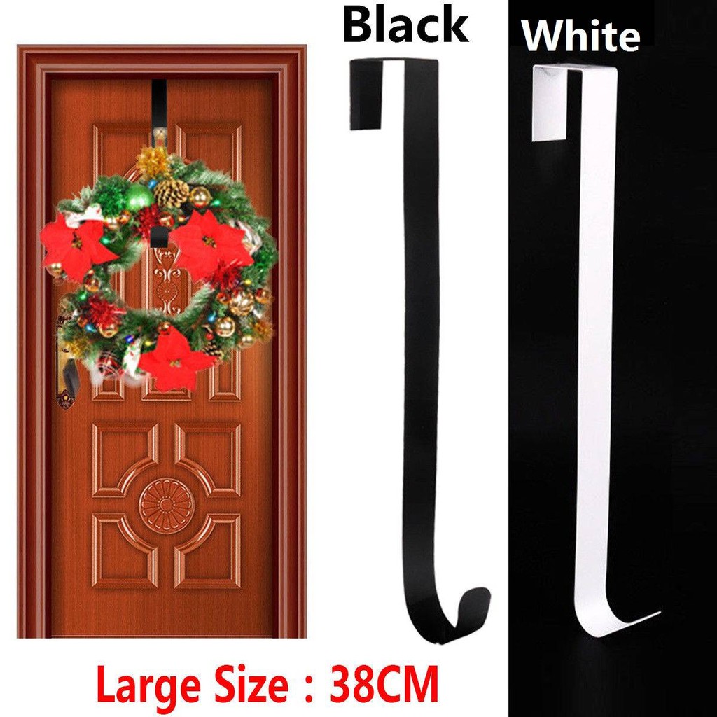 Metal Over Door 38cm Christmas Wreath Door Hanger Secure Xmas Decoration Hook ^x