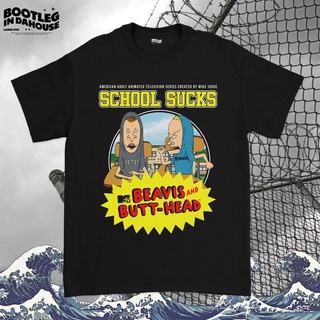 เสื้อยืด พิมพ์ลาย Beavis And Butthead School Sucks สําหรับผู้ชายS-5XL