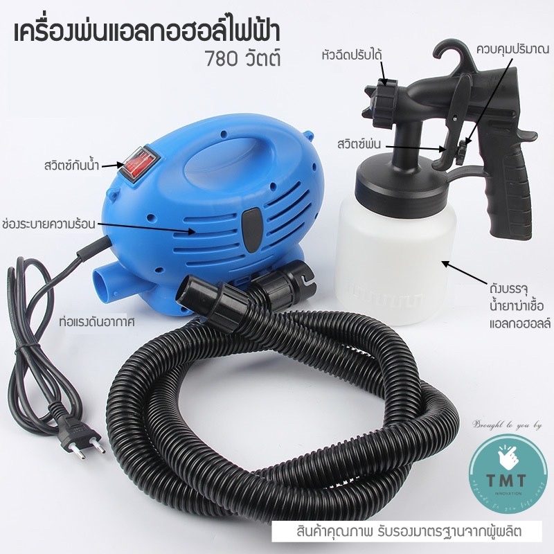 ลดล้างสต๊อก✅ ฆ่าเชื้อ เครื่องพ่นแอลกอฮอล์ เครื่องพ่นยาฆ่าไวรัส เครื่องพ่นสีไฟฟ้า 780วัตต์ กาพ่นสีไฟฟ