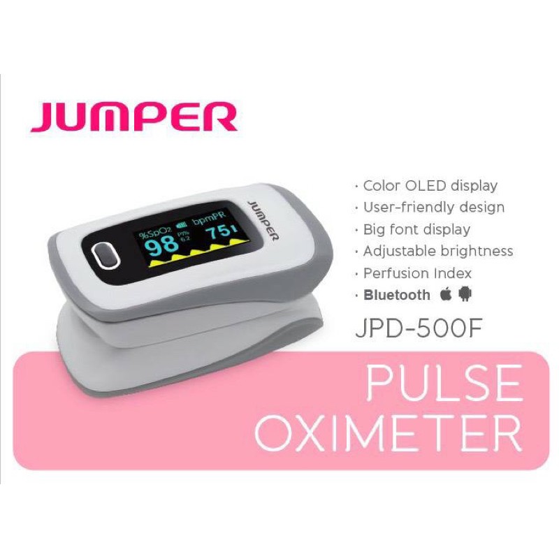 เครื่องวัดออกซิเจนปลายนิ้ว Pulse Oximeter รุ่น JPD-500F ยี่ห้อ JUMPER