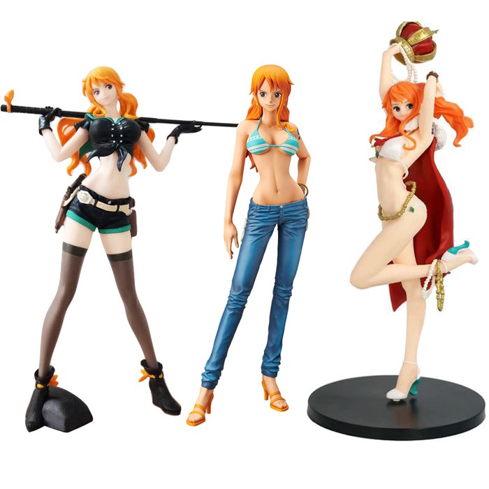 One Piece Nami Anime Figure Bikini Sexy Girl Adult Pvc Action Toys Stampede Flag Diamond Ship Model Doll Gift 629