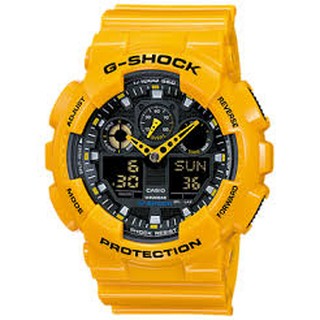  Casio G-Shock นาฬิกาข้อมือผู้ชาย สายเรซิ่น รุ่น GA-100A-9A - Yellow