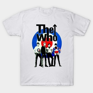 ผ้าฝ้ายแท้ คอลูกเรือเสื้อยืด พิมพ์ลาย The Who Elevated Target สีดํา สไตล์วินเทจ สําหรับผู้ชายS,4XL