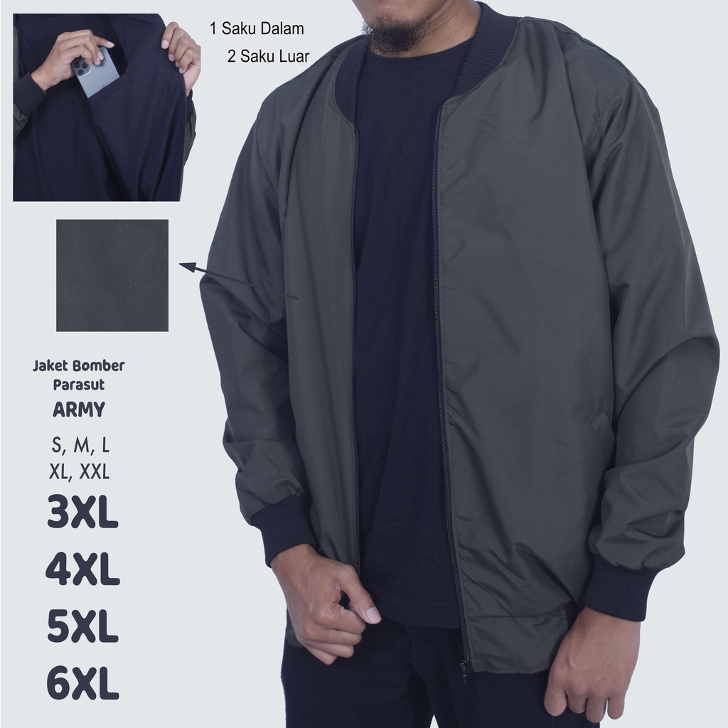 ชายร่มชูชีพรถจักรยานยนต์ Bomber Jacket จัมโบ้ขนาดใหญ่ SML XL XXL 3XL 4XL 5XL 6XL Parasite ราคา ถูกที่สุด ดีลบีเคเค แกลเลอรีภาพที่ 4