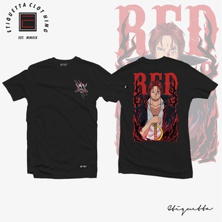 One Piece - Red Haired Shanks v2 ฤดูร้อนแขนสั้นเสื้อยืดการ์ตูนญี่ปุ่นอะนิเมะหลวมป่าคู่รักชายและหญิงสามารถสวมใส่ได้