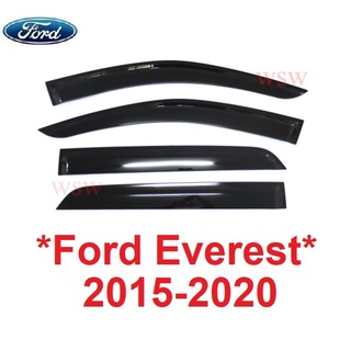 กันสาด 4ประตู Ford Everest 2015 - 2022 สีดำ ฟอร์ด เอเวอเรสต์  Windshield SUV คิ้วกันสาด กันสาดรถยนต์ กันสาดประตู 2020