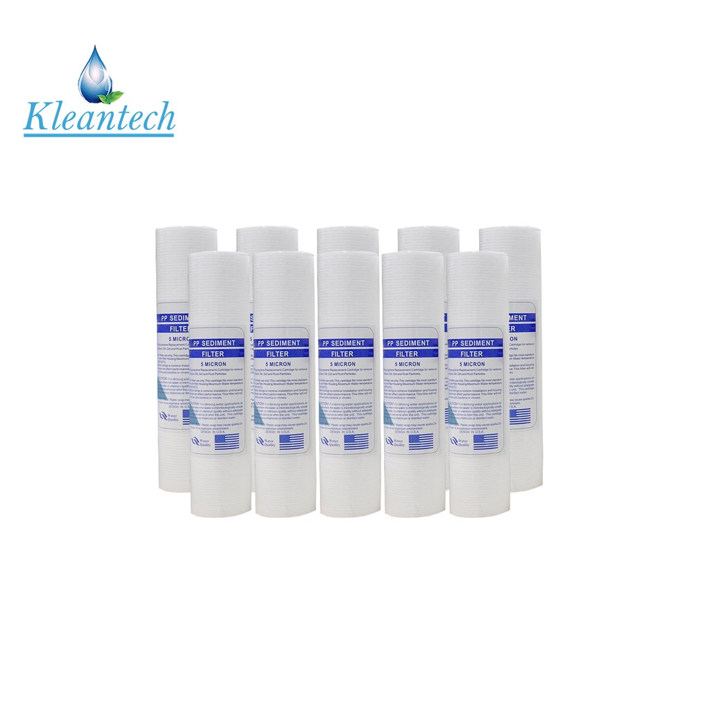 KLEANTECH 10 pcs.sediment filter ไส้กรองน้ำดื่ม เครื่องกรองน้ำ PP 5 um. size 10"