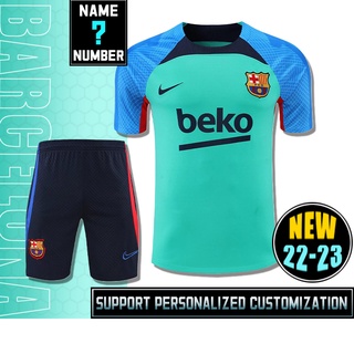 เสื้อกีฬาแขนสั้น ลายทีมชาติฟุตบอล Barcelona 22-23 ชุดเยือน ไซซ์ s-2xl