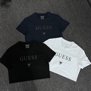 Guess เสื้อยืดแขนสั้น ผ้าฝ้าย พิมพ์ลาย แฟชั่นฤดูร้อน สําหรับผู้ชาย และผู้หญิง