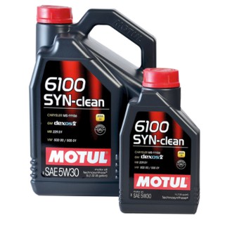 MOTUL 6100 SYNTHETIC CLEAN 5W30 ขนาด 5 ลิตร เบนซิน ดีเซล น้ำมันเครื่องสังเคราะห์ LPG/CNG / ACEA C3 Mid-SAPS / API SN