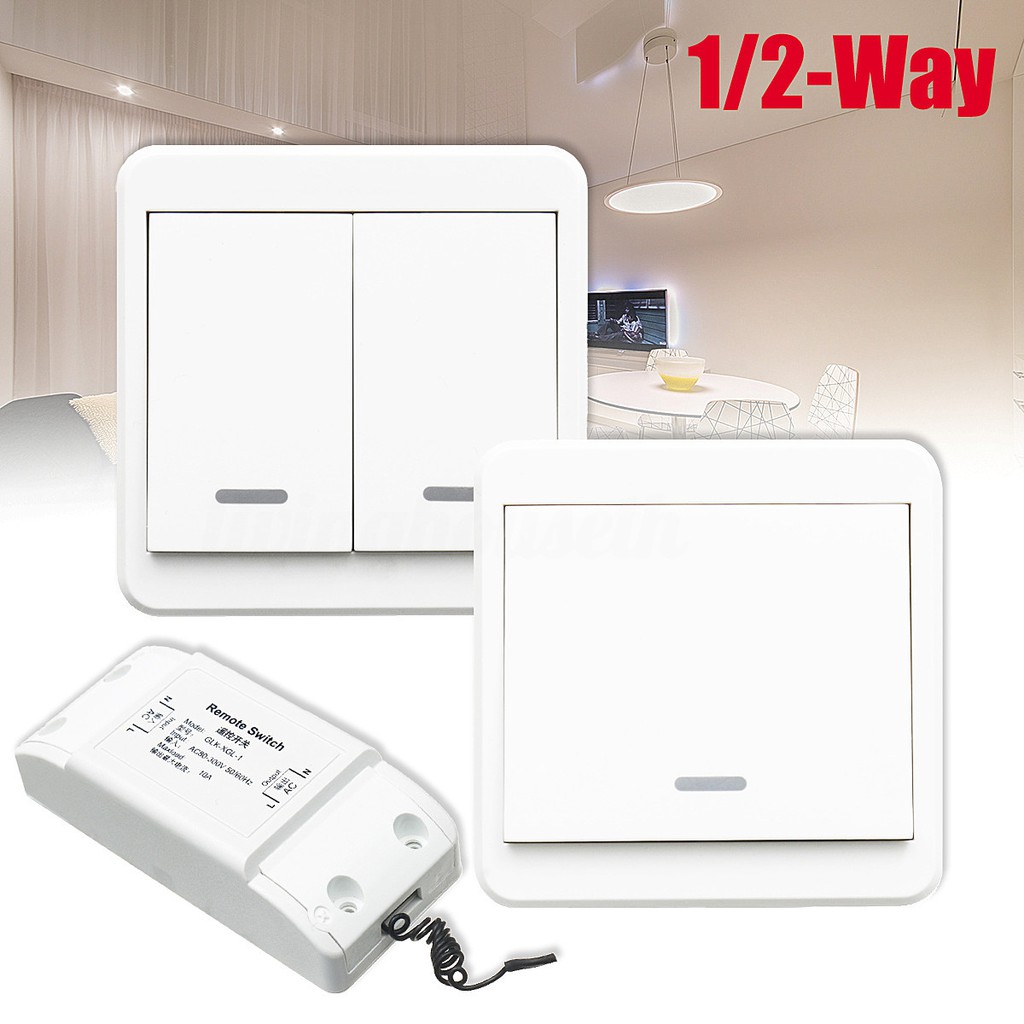 1/2Way Light Lamp Wall Wireless Remote Control Switch ON/OFF Set + 1/2