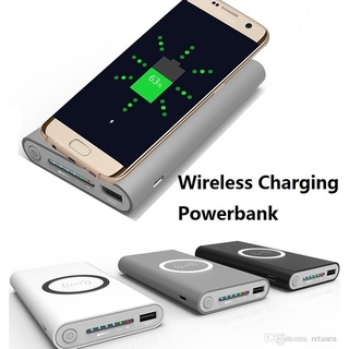 QI WIRELESS CHARGER ขนาด 10,000 mAh EXTERNAL BATTERY PORTABLE POWER BANK For ไอโพน 6/7/8/X, SAMSUNG GALAXY S7/S8 PLUS