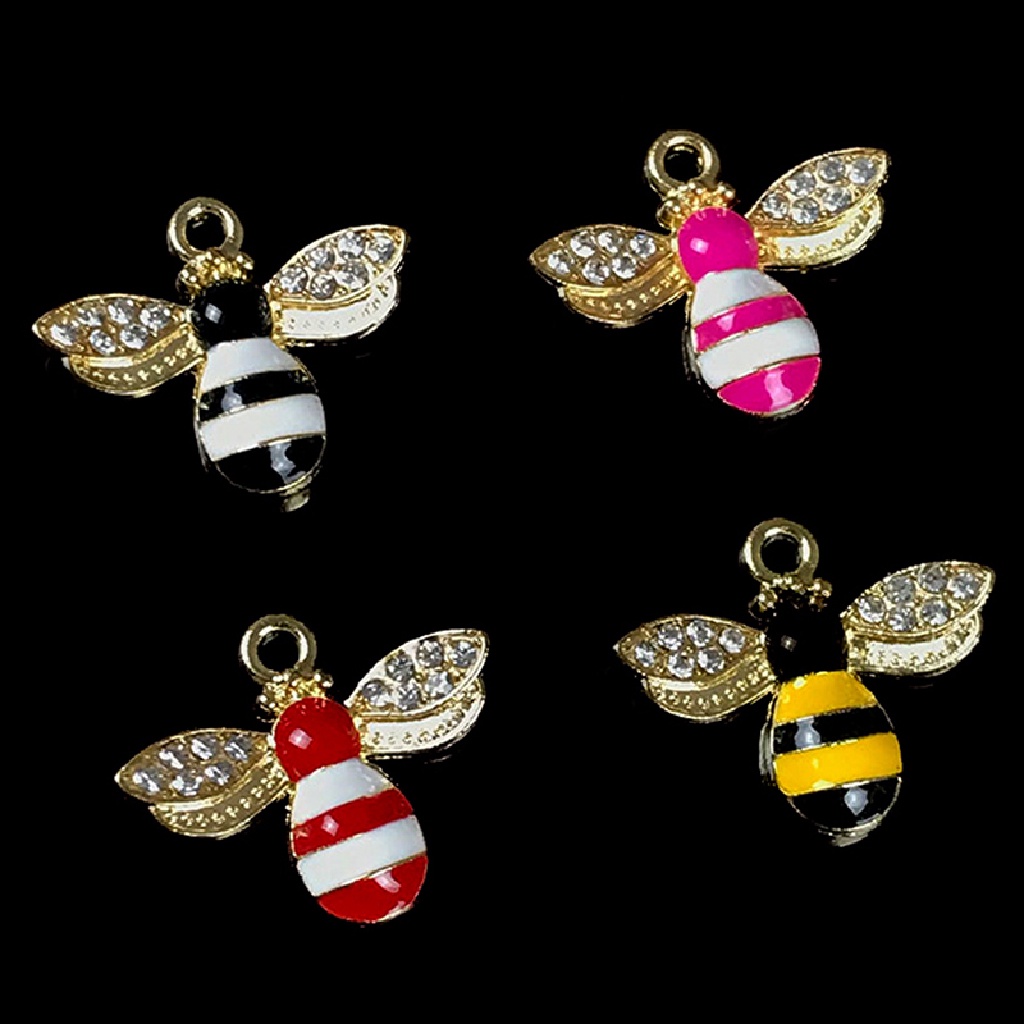 ForStrength 10Pcs Enamel Cute Animal Bee Charms Pendant For Women Necklaces Jewelry Making . #8