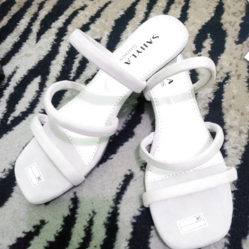รองเท้าแตะผู้หญิง WEDGES รองเท้าแตะผู้หญิงพร้อมส้น 3 ซม. STRIP 3 SUEDE MODERN SANDALS, SHY-16