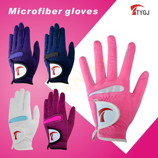 TTYGJ Golf Gloves Womens Fiber Cloth Golf Gloves Caddy Hands Both Soft and Breathable Velcro CZJJ