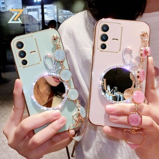 Zymllo เคส Vivo V23 V23E Y21 Y15S Y15A Y33S Y21S Y21A Y21T เคสโทรศัพท์ซิลิโคนสร้อยข้อมือหยก 6D หรูหรา