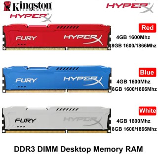 Kingston HyperX FURY 4GB 8GB DDR3 1600Mhz 1866Mhz 240Pin 1.5V DIMM หน่วยความจำเดสก์ท็อป RAM