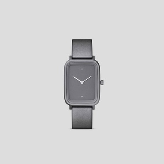 นาฬิกาข้อมือชายหญิง,Minimal,OBLONG 04 STONE-GREY TITANIUM-COATED STEEL ON GREY ITALIAN LEATHER