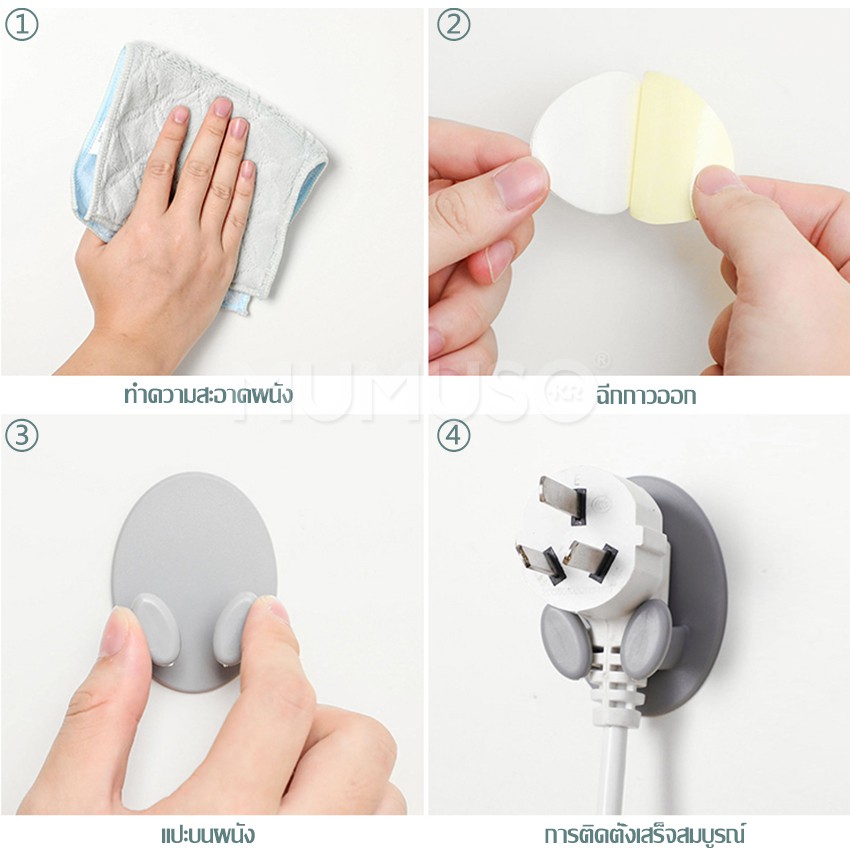 Softkiss ที่หนีบเก็บสายไฟ ตะขอเก็บสายไฟ ที่แขวนสายไฟ ที่แขวนอเนกประสงค์ ไม่ต้องเจาะผนัง ที่แขวนปลั๊ก หนีบเก็บสายไฟ