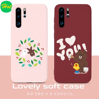 เคสมือถือสำหรับ Huawei P40 Pro Plus Lite E Nova 7 7i 6 7 SE 5T 5Z 5 5i Pro Y7P 2020 Y6P Y5P Y8P Y9 Prime 2019 Y9S Y6S P20 P30 Lite P20 P30 Pro Plus Y7 Pro 2019 Nova 3e 3i 4e Mate 20 30 Pro Lite Case หมีน่ารัก Lovely Soft Covers