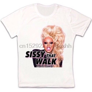 เสื้อยืดผ้าฝ้ายพิมพ์ลายขายดี เสื้อยืด พิมพ์ลาย Sissy That Walk Rupaul Drag Race Queen Pride Gay LGBT Soho สไตล์เรโทร 104