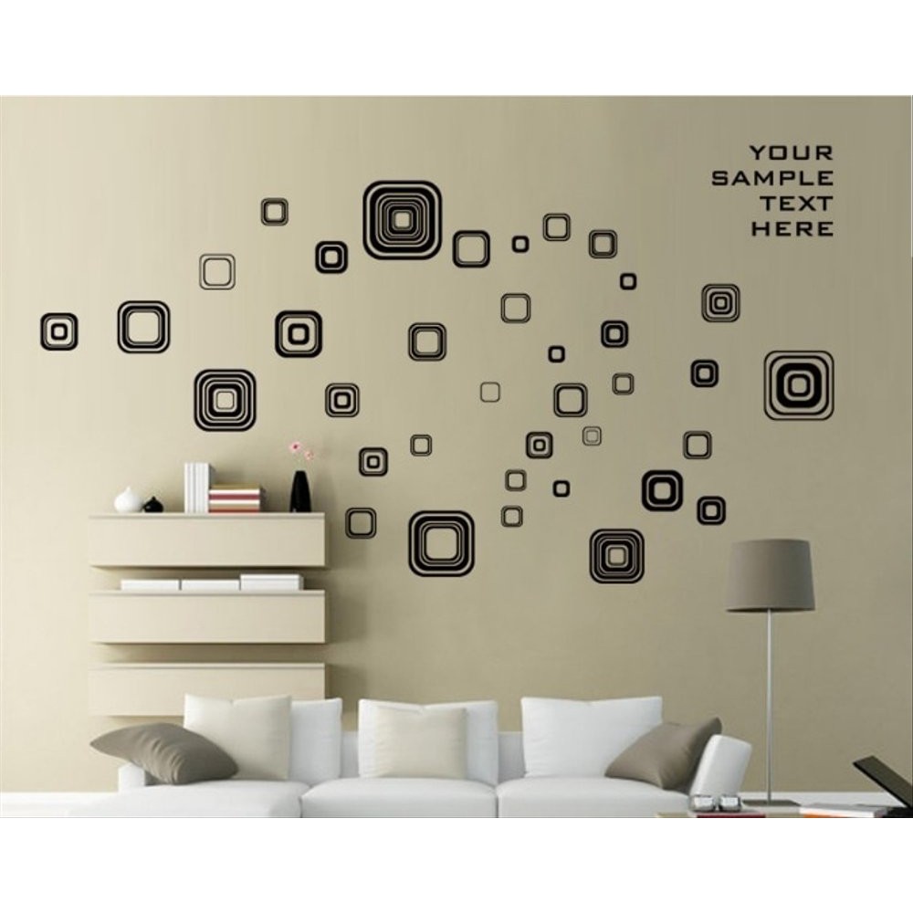 สติ๊กเกอร์ติดผนัง TR75 JM 8336 สีดํา SQUARE UK 70X50 WALSTICKER สติ๊กเกอร์ติดผนัง KMK