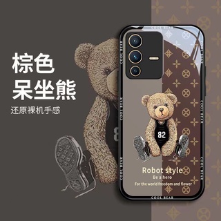 เคส Vivo V27 5G V25 Pro V27 Pro V25E V25 V23 Y76 Y35 Y33S Y21T Y73 V23E V21E V21 V20 V20 ProT1Xเคสโทรศัพท์มือถือโลหะ ลาย Bearrebuke พร้อมกล้อง สําหรับ