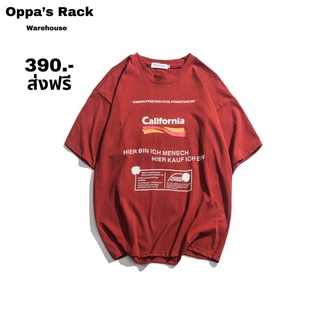 เสื้อยืดลาย California สีแดง