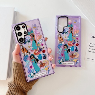 การ์ตูน ดิสนีย์ ตะเกียงอะลาดิน เจ้าหญิง เคส Samsung Galaxy S23 Ultra S22 Ultra S21 Ultra S20 S21 S22 S23 Plus + S20 Ultra Case ใหม่ ขอบสี เรียบง่าย โปร่งใส ป้องกันการหล่น ซิลิกาเจล นุ่ม ซัมซุง เคส