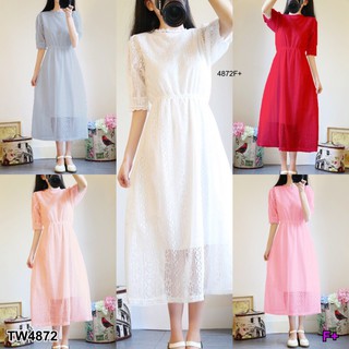 J4872 Maxi dress แม็กซี่ เดรส ลูกไม้