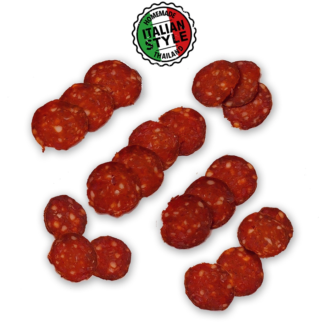 Homemade PEPPERONI Salami | ซาลามี่ช่างฝีมือ | Italian-style cured PEPPERONI and sliced | Grams 90 ก