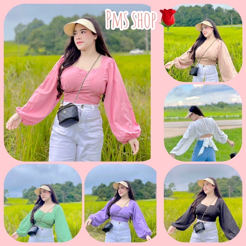 P38-S2H2🌷 เสื้อคอเหลี่ยมเว้าหลัง สวยมาก จนต้องทำสีมาเพิ่ม ‼️ทักแชทก่อนโอนเท่านั้นค่ะ❗️ทักแชทแจ้งสีนะ