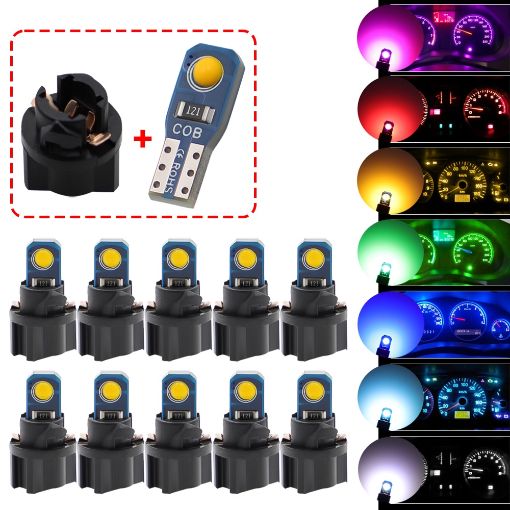หลอดไฟ T5 Led พร้อมซ็อกเก็ตบิด W3W W1.2W 2SMD 12V COB 1 ชิ้น